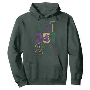 Funny Mobile Mardi Gras 251 Hoodie Glitter Print Area Code TS11 Dark Forest Green Print Your Wear