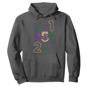 Funny Mobile Mardi Gras 251 Hoodie Glitter Print Area Code TS11 Dark Heather Print Your Wear