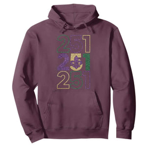 Funny Mobile Mardi Gras 251 Hoodie Glitter Print Area Code TS11 Maroon Print Your Wear