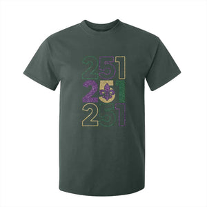 Funny Mobile Mardi Gras 251 T Shirt For Kid Glitter Print Area Code TS11 Dark Forest Green Print Your Wear