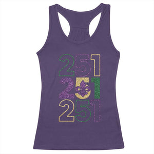Funny Mobile Mardi Gras 251 Racerback Tank Top Glitter Print Area Code TS11 Purple Print Your Wear