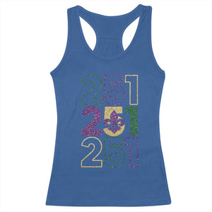 Funny Mobile Mardi Gras 251 Racerback Tank Top Glitter Print Area Code TS11 Royal Blue Print Your Wear