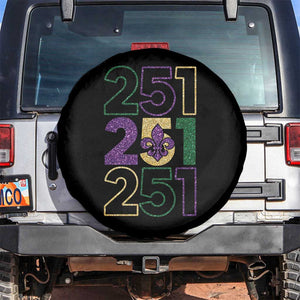 Funny Mobile Mardi Gras 251 Spare Tire Cover Glitter Print Area Code TS11 No hole Black Print Your Wear