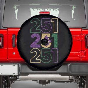 Funny Mobile Mardi Gras 251 Spare Tire Cover Glitter Print Area Code TS11 Black Print Your Wear