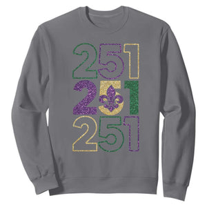 Funny Mobile Mardi Gras 251 Sweatshirt Glitter Print Area Code TS11 Charcoal Print Your Wear