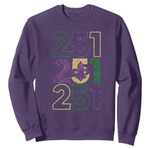 Funny Mobile Mardi Gras 251 Sweatshirt Glitter Print Area Code TS11 Purple Print Your Wear