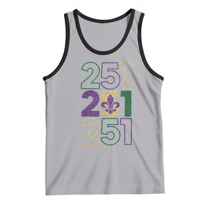 Funny Mobile Mardi Gras 251 Tank Top Glitter Print Area Code TS11 Athletic Heather Black Print Your Wear