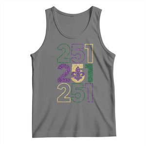 Funny Mobile Mardi Gras 251 Tank Top Glitter Print Area Code TS11 Black Heather Print Your Wear