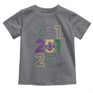 Funny Mobile Mardi Gras 251 Toddler T Shirt Glitter Print Area Code TS11 Charcoal Print Your Wear