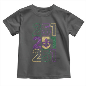 Funny Mobile Mardi Gras 251 Toddler T Shirt Glitter Print Area Code TS11 Dark Heather Print Your Wear
