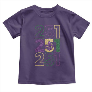 Funny Mobile Mardi Gras 251 Toddler T Shirt Glitter Print Area Code TS11 Purple Print Your Wear