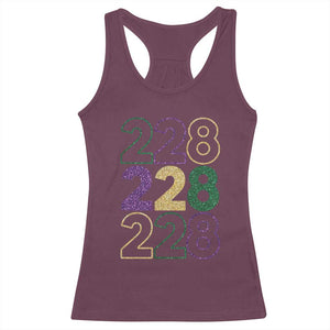 Funny The Coast Mardi Gras 228 Racerback Tank Top Glitter Print Area Code TS11 Maroon Print Your Wear