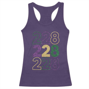 Funny The Coast Mardi Gras 228 Racerback Tank Top Glitter Print Area Code TS11 Purple Print Your Wear