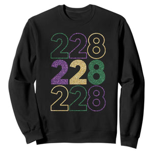 Funny The Coast Mardi Gras 228 Sweatshirt Glitter Print Area Code TS11 Black Print Your Wear