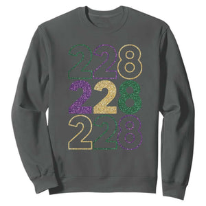 Funny The Coast Mardi Gras 228 Sweatshirt Glitter Print Area Code TS11 Dark Heather Print Your Wear