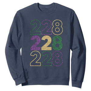 Funny The Coast Mardi Gras 228 Sweatshirt Glitter Print Area Code TS11 Navy Print Your Wear