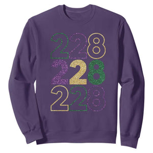 Funny The Coast Mardi Gras 228 Sweatshirt Glitter Print Area Code TS11 Purple Print Your Wear