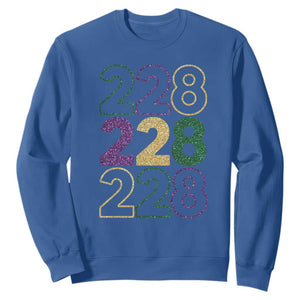 Funny The Coast Mardi Gras 228 Sweatshirt Glitter Print Area Code TS11 Royal Blue Print Your Wear