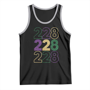Funny The Coast Mardi Gras 228 Tank Top Glitter Print Area Code TS11 Black Athletic Heather Print Your Wear
