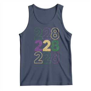 Funny The Coast Mardi Gras 228 Tank Top Glitter Print Area Code TS11 Navy Print Your Wear