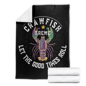 Crawfish Krewe Let The Good Times Roll Throw Blanket Funny Mardi Gras TS11 Black Print Your Wear