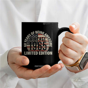 60th Birthday Coffee Mug Vintage 1965 Limited Edition 60 Years Of Being Awesome American Flag TS11 Print Your Wear
