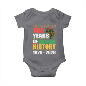 100 Years Of Black History 1926 2026 Centennial Baby Onesie Africa Map TS11 Charcoal Print Your Wear