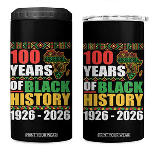 100 Years Of Black History 1926 2026 Centennial 4 in 1 Can Cooler Tumbler Africa Map TS11 One Size: 16 oz Black Print Your Wear