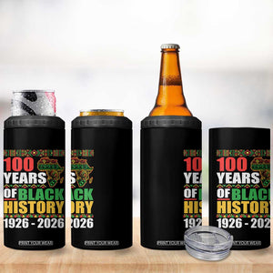 100 Years Of Black History 1926 2026 Centennial 4 in 1 Can Cooler Tumbler Africa Map TS11 Print Your Wear