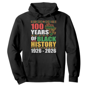 100 Years Of Black History 1926 2026 Centennial Hoodie Africa Map TS11 Black Print Your Wear