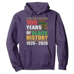 100 Years Of Black History 1926 2026 Centennial Hoodie Africa Map TS11 Purple Print Your Wear