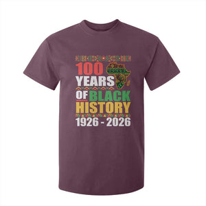 100 Years Of Black History 1926 2026 Centennial T Shirt For Kid Africa Map TS11 Maroon Print Your Wear