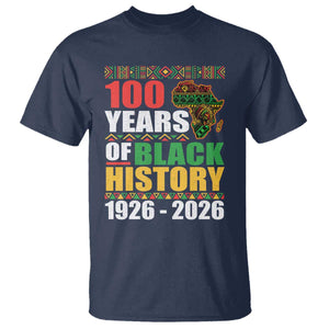 100 Years Of Black History 1926 2026 Centennial T Shirt Africa Map TS11 Navy Print Your Wear