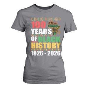 100 Years Of Black History 1926 2026 Centennial T Shirt For Women Africa Map TS11 Charcoal Print Your Wear
