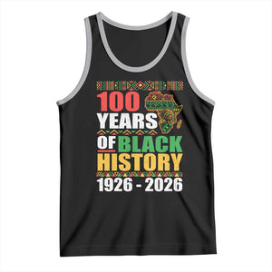 100 Years Of Black History 1926 2026 Centennial Tank Top Africa Map TS11 Black Athletic Heather Print Your Wear