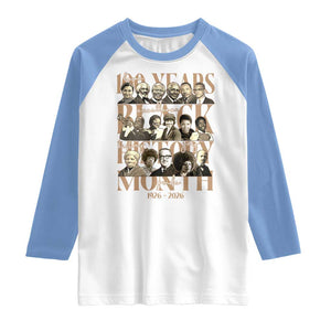 100 Years Of Black History Month Raglan Shirt African American Historical Figures TS11 White Carolina Blue Print Your Wear