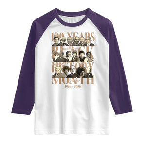 100 Years Of Black History Month Raglan Shirt African American Historical Figures TS11 White Purple Print Your Wear