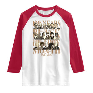 100 Years Of Black History Month Raglan Shirt African American Historical Figures TS11 White Red Print Your Wear