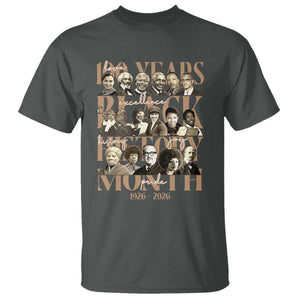 100 Years Of Black History Month T Shirt African American Historical Figures TS11 Dark Heather Print Your Wear