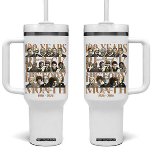 100 Years Of Black History Month Tumbler With Handle African American Historical Figures TS11 One Size: 40 oz White Print Your Wear
