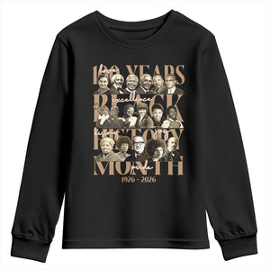 100 Years Of Black History Month Youth Sweatshirt African American Historical Figures TS11 Black Print Your Wear