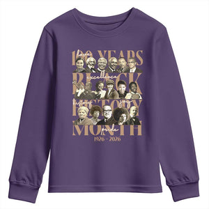 100 Years Of Black History Month Youth Sweatshirt African American Historical Figures TS11 Purple Print Your Wear