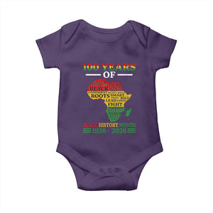 100 Years Of Black History Month Baby Onesie Centennial Of Black Culture TS11 Purple Print Your Wear