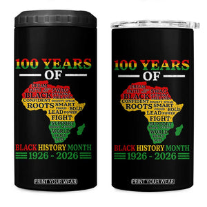 100 Years Of Black History Month 4 in 1 Can Cooler Tumbler Centennial Of Black Culture TS11 One Size: 16 oz Black Print Your Wear