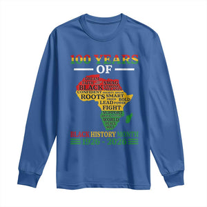 100 Years Of Black History Month Long Sleeve Shirt Centennial Of Black Culture TS11 Royal Blue Print Your Wear