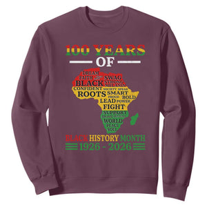 100 Years Of Black History Month Sweatshirt Centennial Of Black Culture TS11 Maroon Print Your Wear