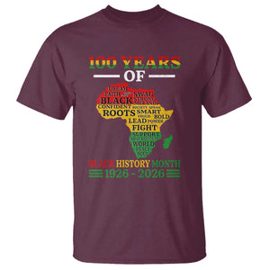100 Years Of Black History Month T Shirt Centennial Of Black Culture TS11 Maroon Print Your Wear