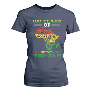 100 Years Of Black History Month T Shirt For Women Centennial Of Black Culture TS11 Navy Print Your Wear