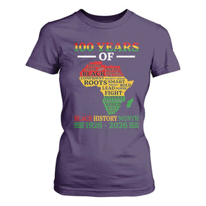 100 Years Of Black History Month T Shirt For Women Centennial Of Black Culture TS11 Purple Print Your Wear
