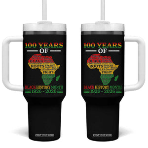 100 Years Of Black History Month Tumbler With Handle Centennial Of Black Culture TS11 One Size: 40 oz Black Print Your Wear